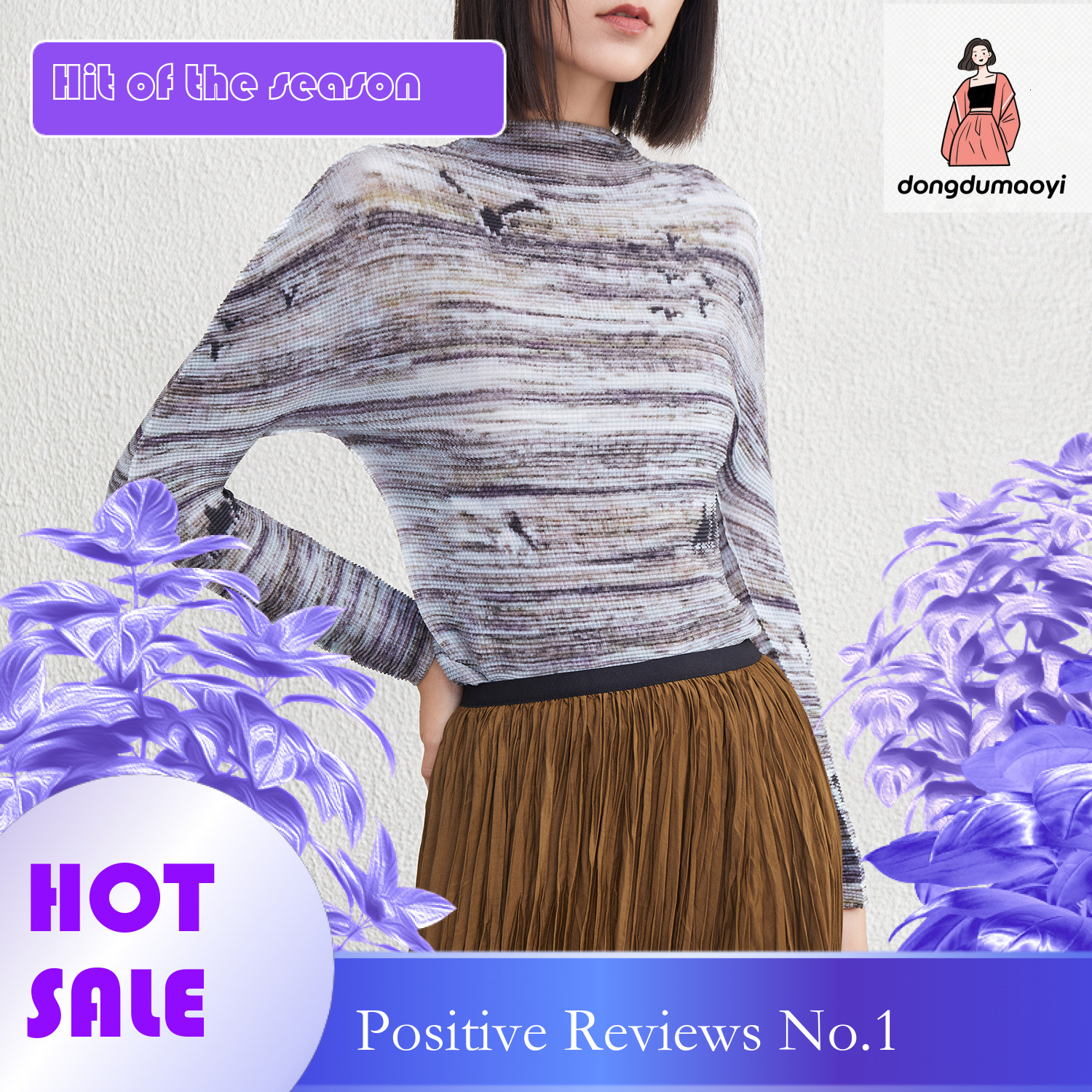 dongdumaoyi Half high collar base shirt for women in spring and autumn, three mansions new style, pleated elastic slim fit, inner layer, slimming effe