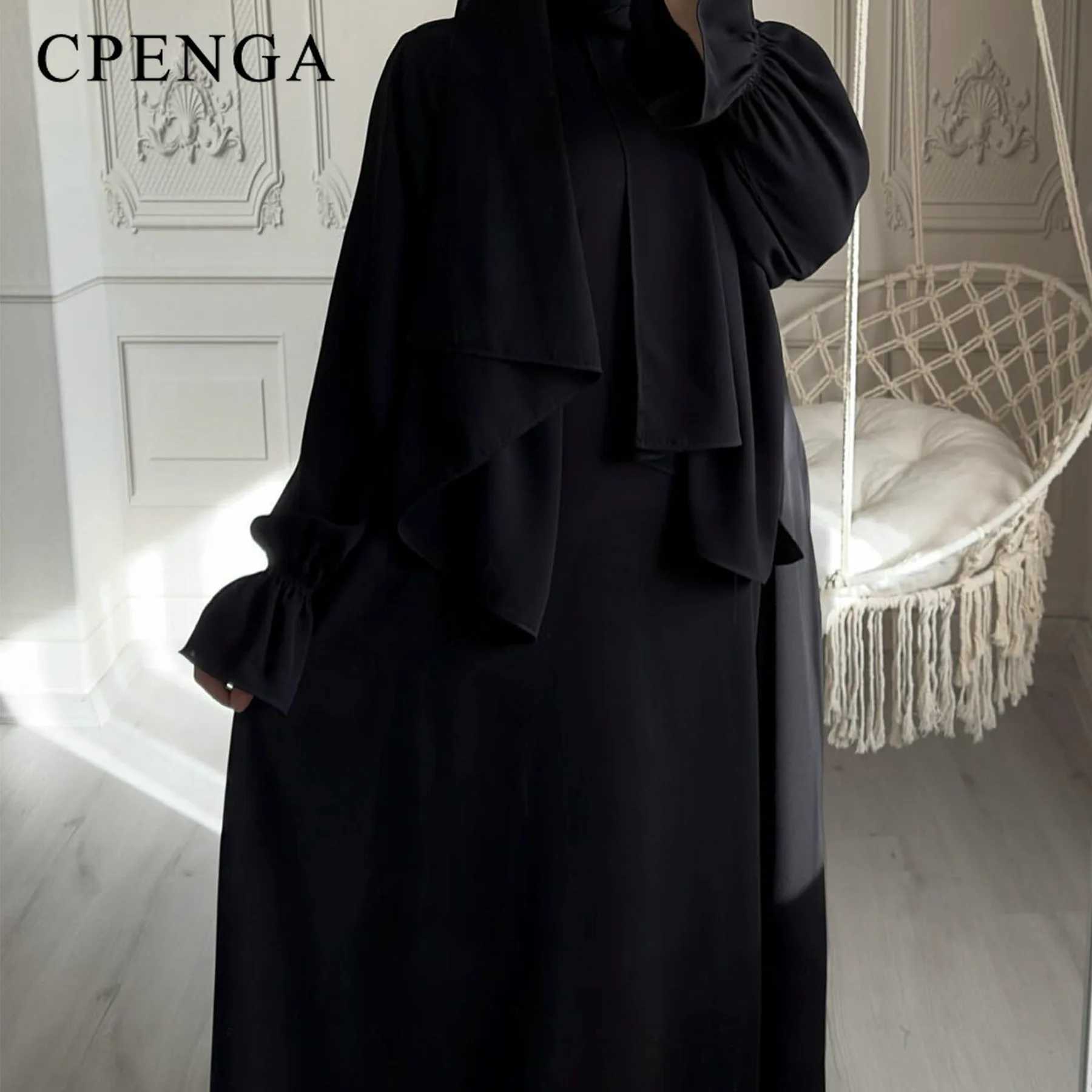 2024 Spring Muslim Modest Dress for Women Eid Arabic Femme Hijab Abaya Dubai 2 Pieces Islamic Long Slve Turkey Robe clothing X250514