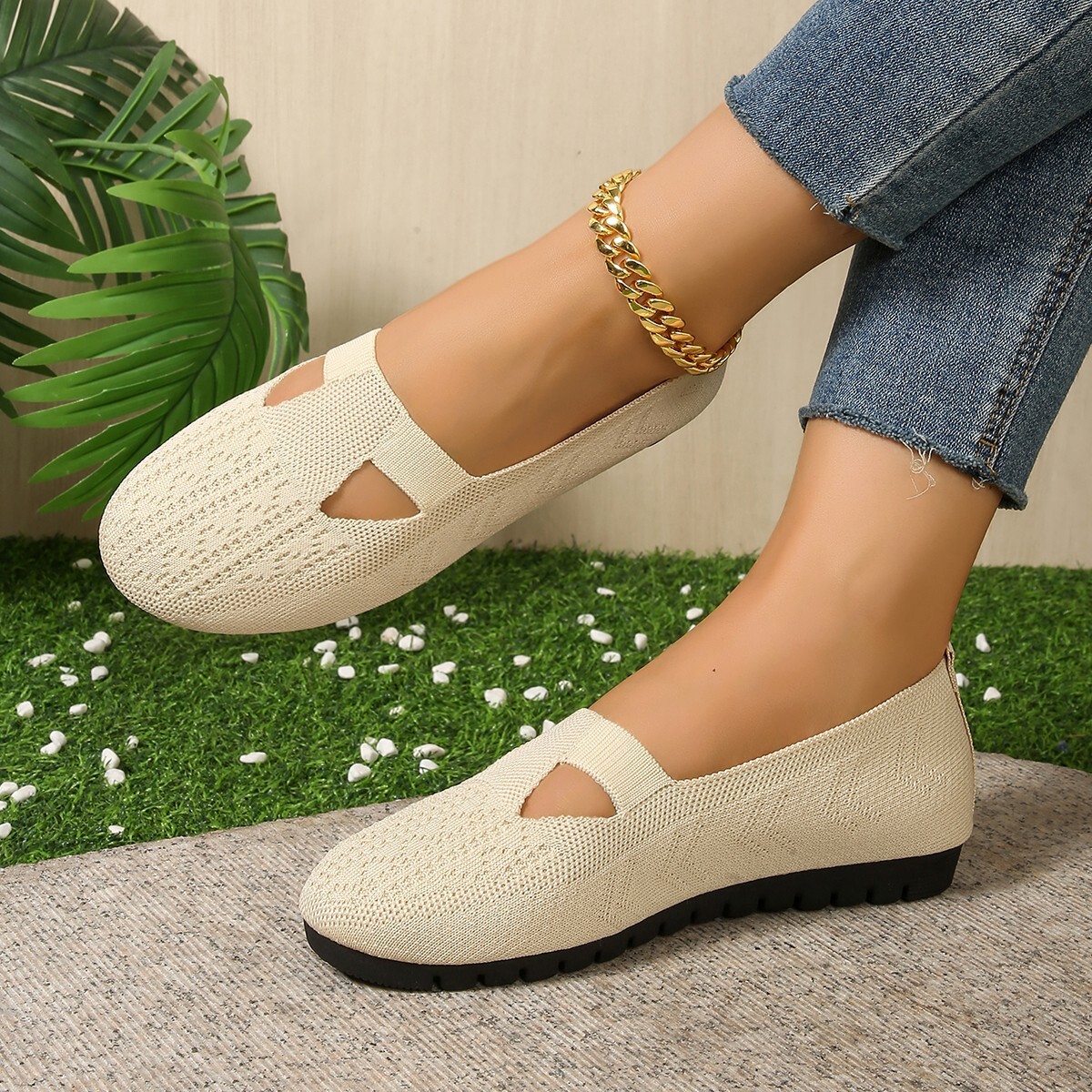 Casual Shoes Large Size Single Shoe Spring Summer New Women S Soft Sole Non Slip Breathable Casual Round Toe Lightweight Flat Shoes Ddmysaturn