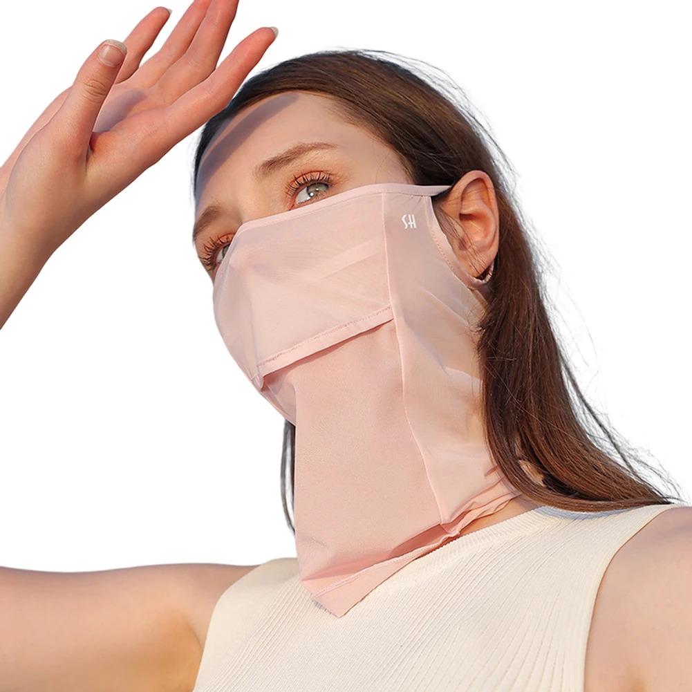 Ice Silk Sports Mask Scarf Breathable Full Face Sun Protection Mask Adjustable Anti Ultraviolet for Summer Outdoor Activities 250514