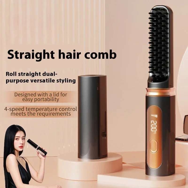 Straight Comb Negative Ion Straightening Without Damaging Temperature Display Anti Scalding Portable Hair Tools