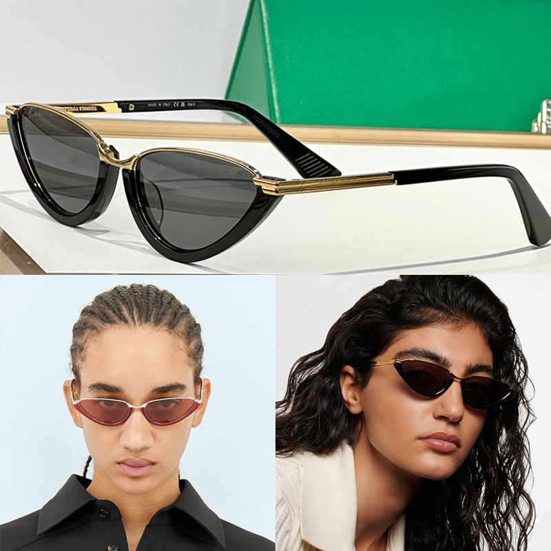 Designer Womens Classic Cat Eye Sunglasses Metal Eastman Acetate Renew Luxury womens cat eye eyewear Outdoor leisure beach 1346