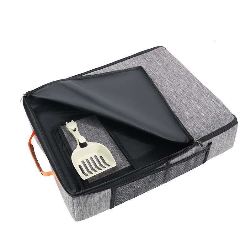 Cat travel portable waterproof foldable fabric litter box cat supplies storage bag