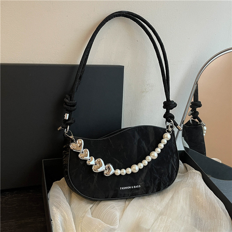 Free Delivery Designer Bag Small Niche Design For Women 2025 New High End Style French Stick Pearl Chain Armpit Single Shoulder Crossbody Luxury Bag