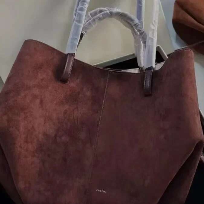 Polenchamois Leather Vintage Single Shoulder Underarm Fashionable Large Capacity Commuter Tote Soft Hardness Crossbody Bag