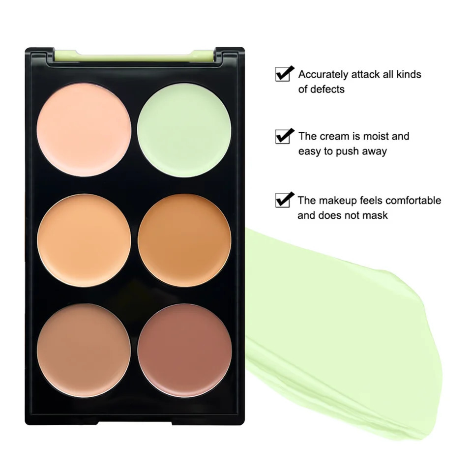 6-color concealer palette green concealer to adjust skin tone makeup base 250512