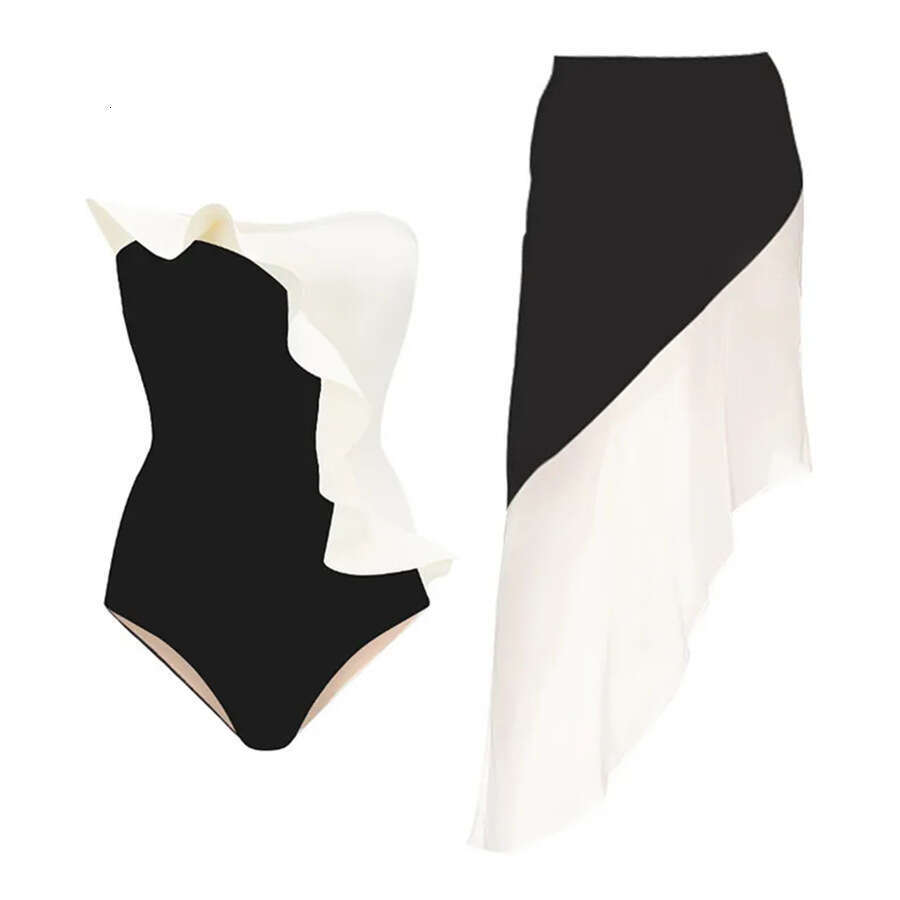 New color blocked European and American sexy backless one-piece women's tight French retro mesh dress swimsuit 2025 new casual fashion trend clot