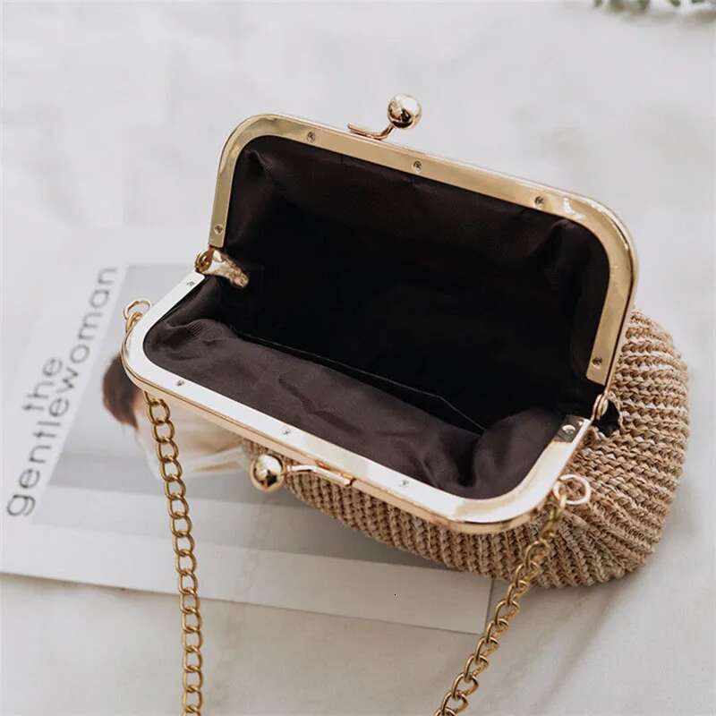 Boho Small Crossbody For Evening Clutch Bags Hasp Ladies Handbag Female Straw Beach Rattan Women Messenger Bag