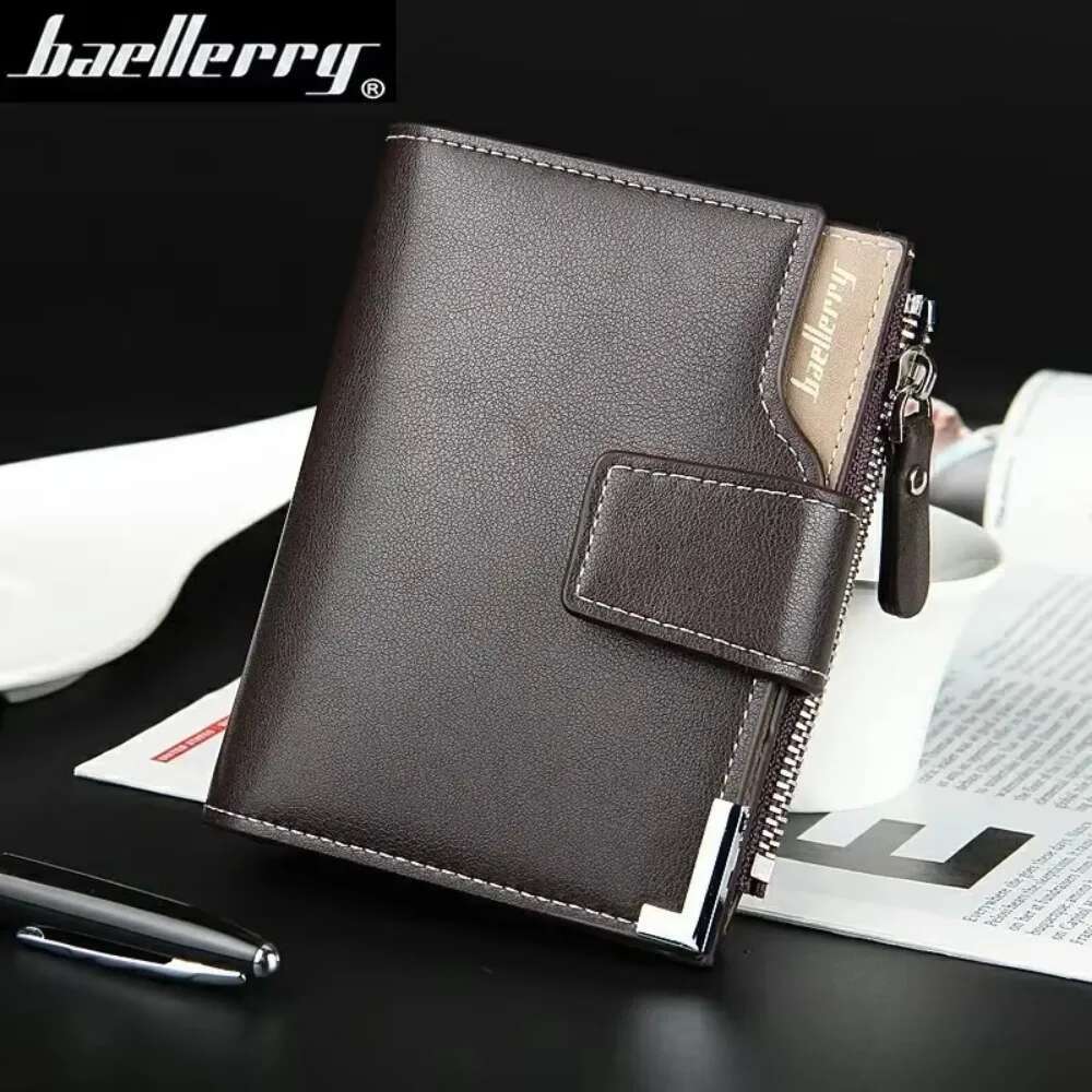 Casual Short Fashion Buckle Functional Zipper Wallet Coin Purse Multi Card Business Wallets for Men 2023