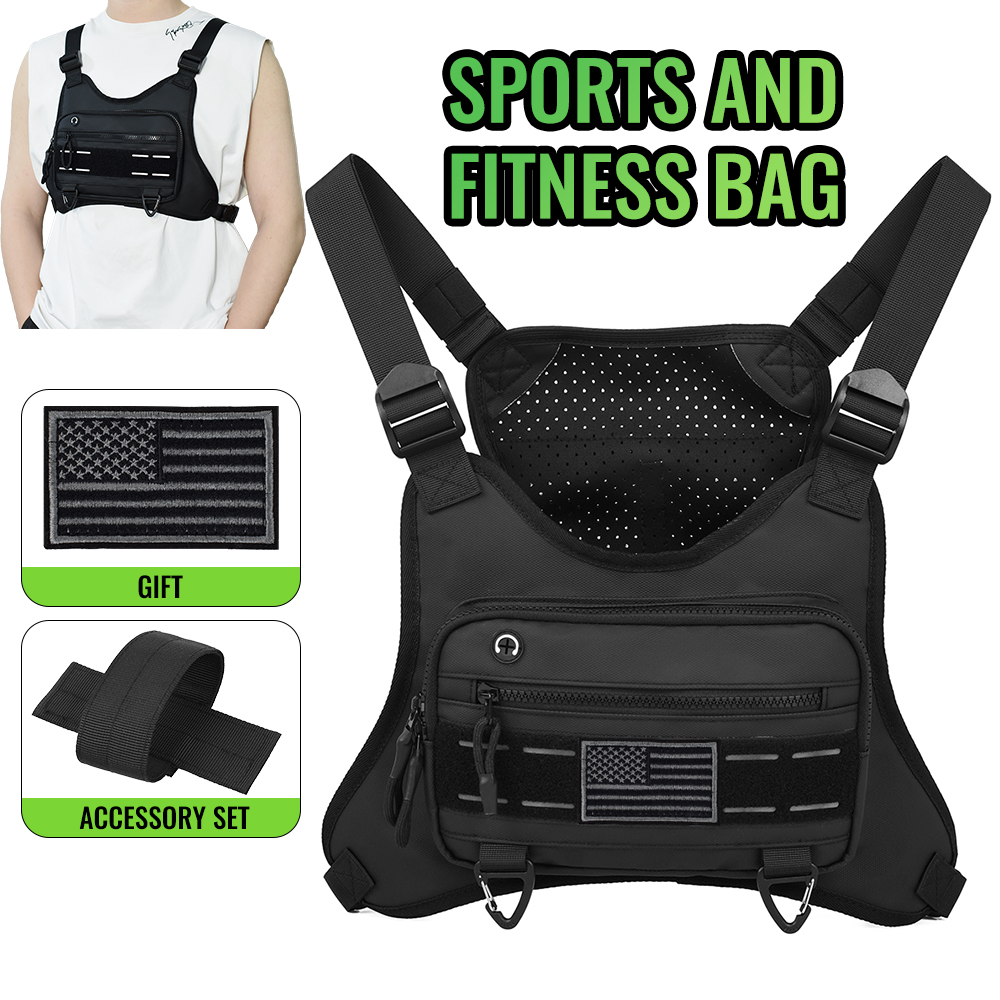 Outdoor Sports Chest Bag for Men, Chest Vest Holster Fits Most Pistols, EDC Travel Chest Pack for Running, Hiking | 557