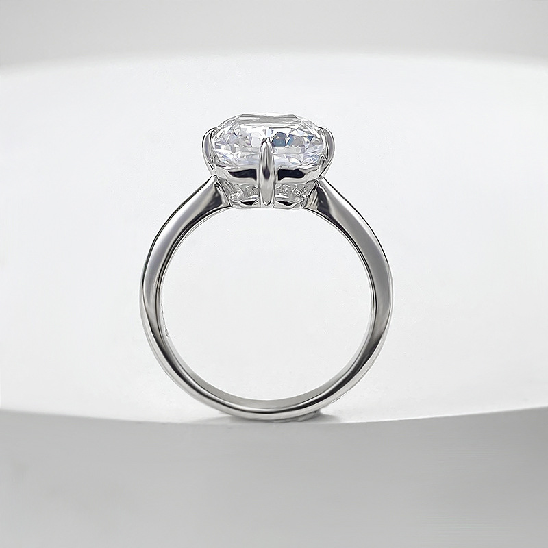 Choucong Ins Top Sell Wedding Rings Luxury Jewelry Pure 100% 925 Sterling Silver Radiant Shape White Moissanite Diamond Promise Women Engagement Band 