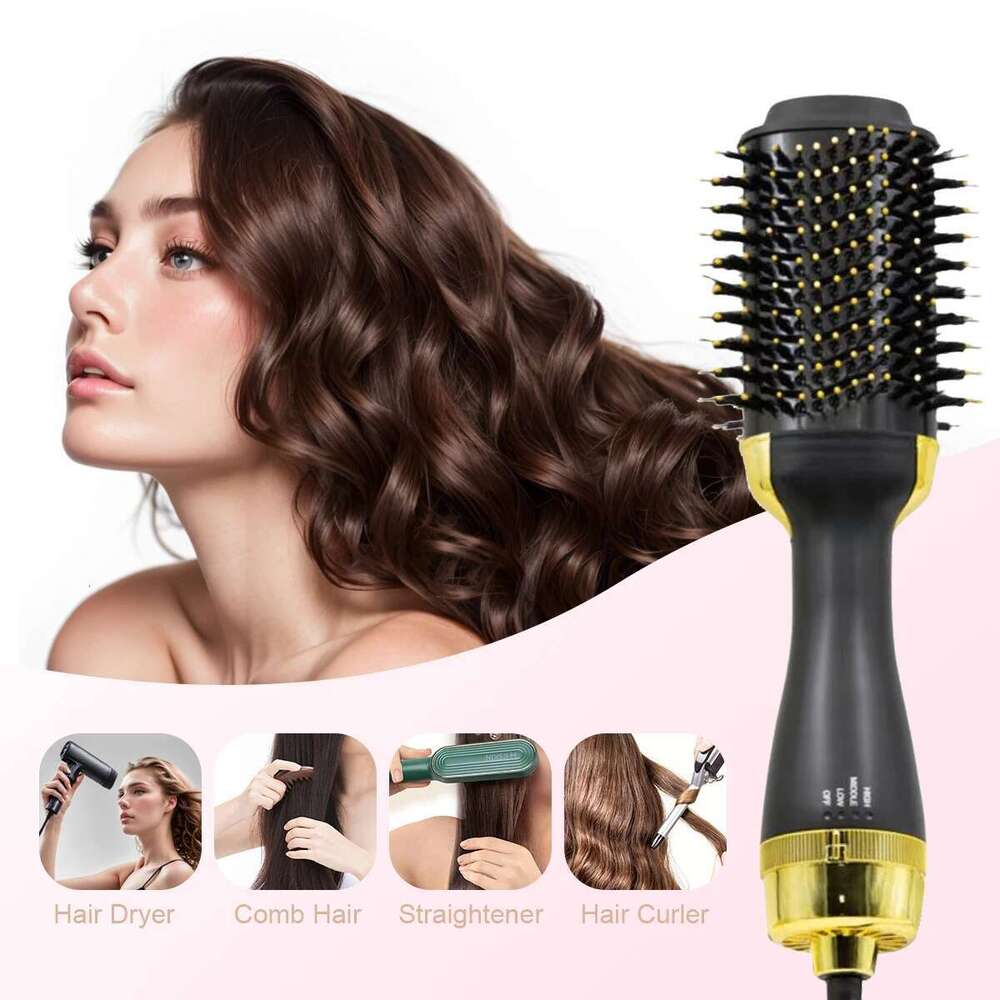 Multi in one electroplating brush fuller, one-step dryer suitable for straight and curly hair