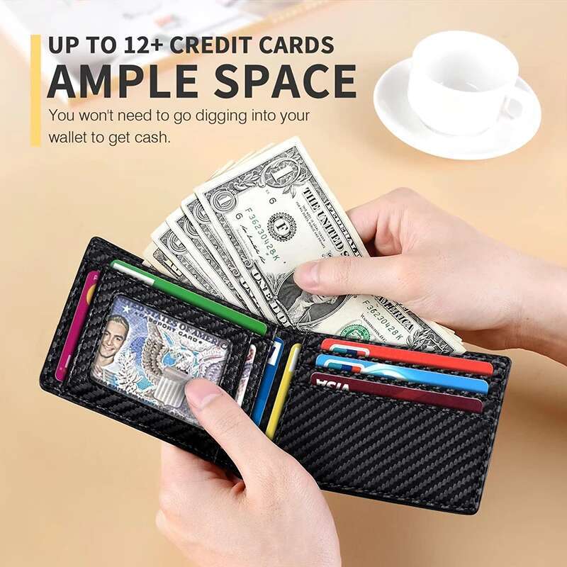 Men's Ultra 11 Credit Card Slot Leather RFID Blocking Small Thin Bifold Wallet for Men