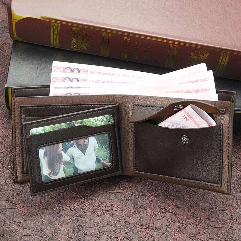 Leather Men Premium Product Real Cowhide Wallets for Man Short Black Walet Portefeuille Homme Design Purses Coin Bag