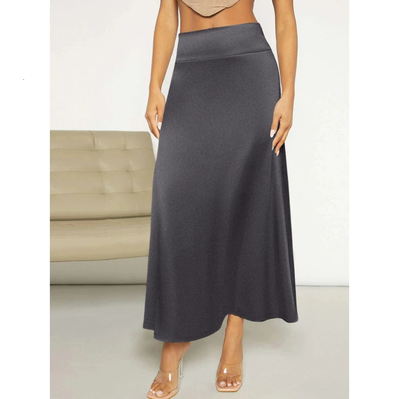 Female Skirt Elegant Temperament Ladies Solid Color Long Suitable For Holiday Party Comfortable Knitted Milk Silk Fabrics 250514