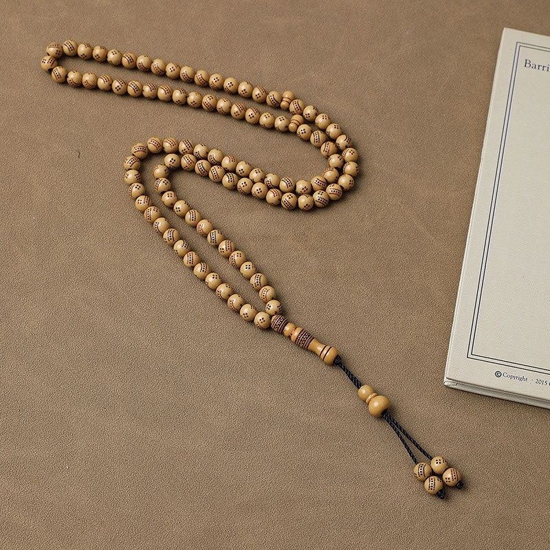 Prayer Tesbiha 99 pieces imitation amber handmade string Saudi prayer beads hand twisted fingers