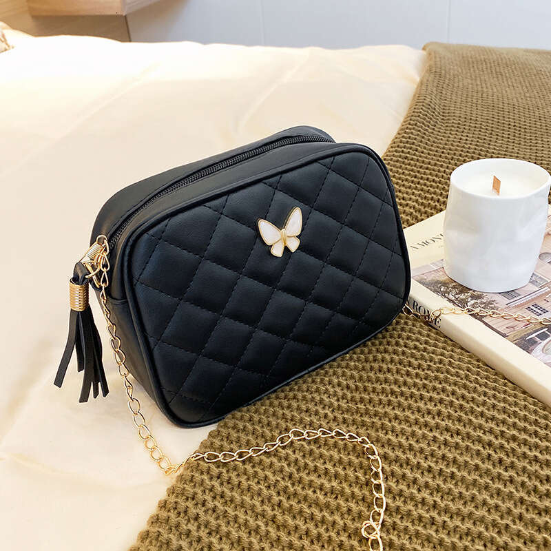 Lingge Chain Camera 2024 Ladies Fashion Small Leisurely Simple Embroidered Phone Bag