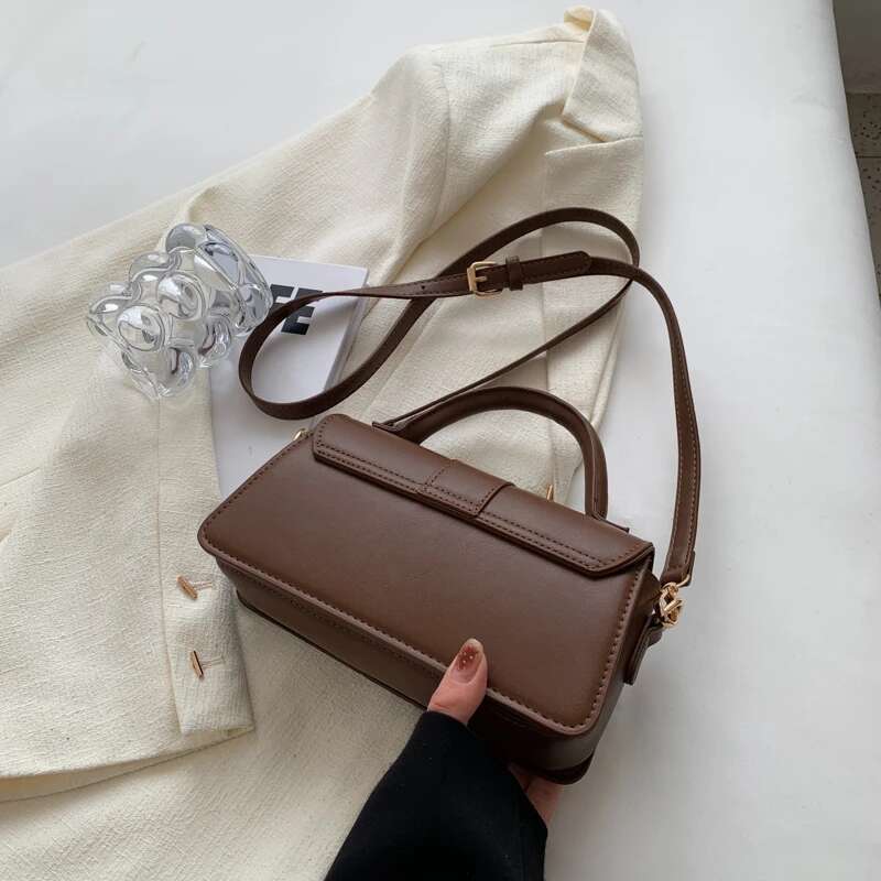 Leather Shoulder Pu for Women Handbag - Fashion Crossbody Bags Vintage Underarm Bag Square Satchel (Black) - ()