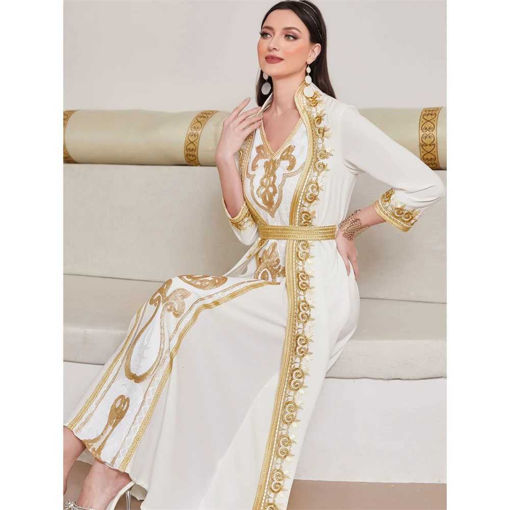 Luxury Party Evening Morocco Elegant Women Muslim Abaya Lace Sequins Long Maxi Dress Turkey Arabic Dubai Kaftan Vestido Party X250514
