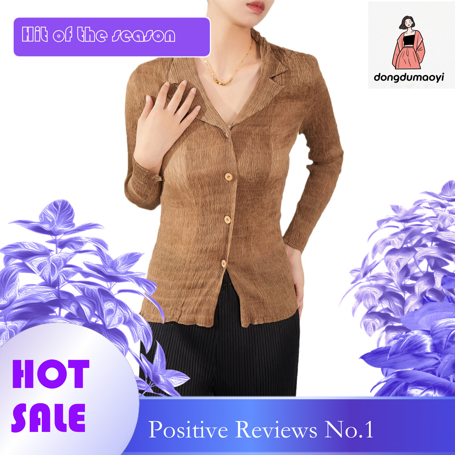 dongdumaoyi Black long sleeved chiffon shirt for women in Spring and Autumn 2024, new three bedroom small shirt, loose large size, slimming V-neck top