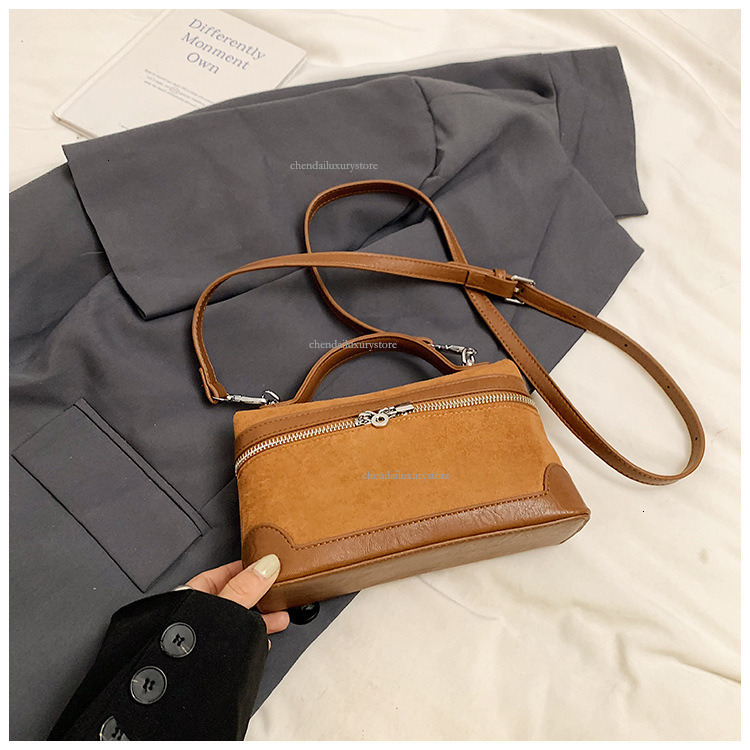 Free Shipping Designer Women's Bag Hand-held Small Square Bag New Fashion Matte Contrasting Color Practical Shoulder Bag Daily Versatile Makeup B