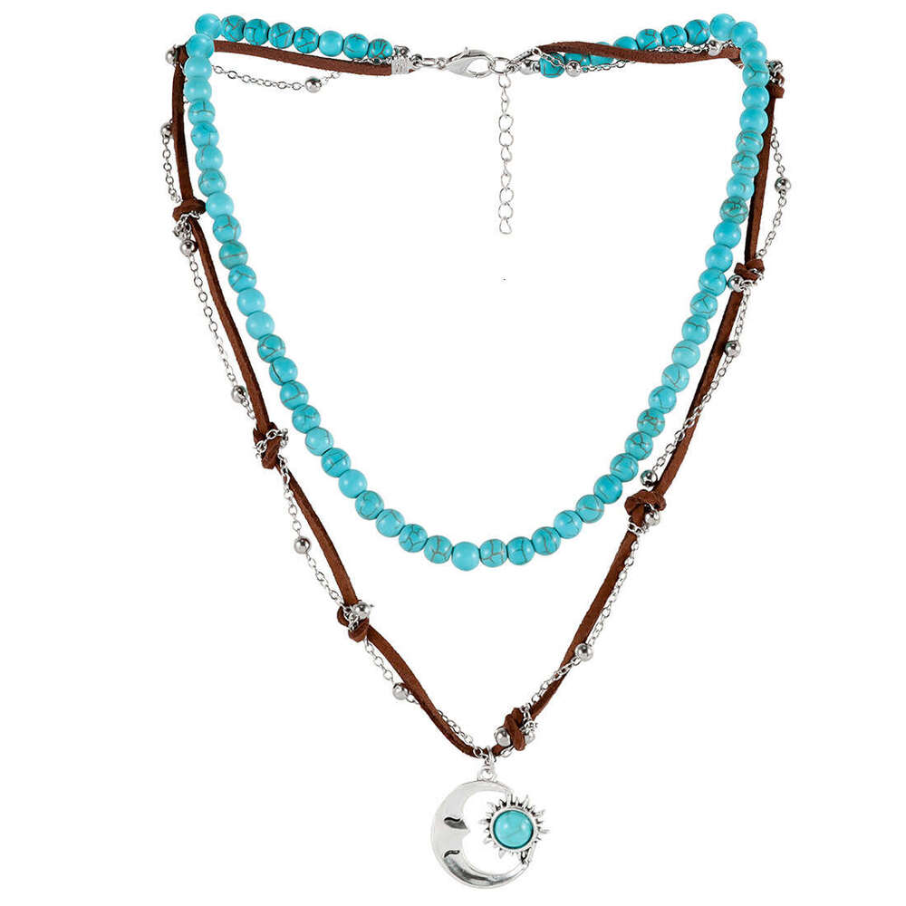 Jewelry turquoise necklace Bohemian style multi-layer layered collarbone chain NK24180