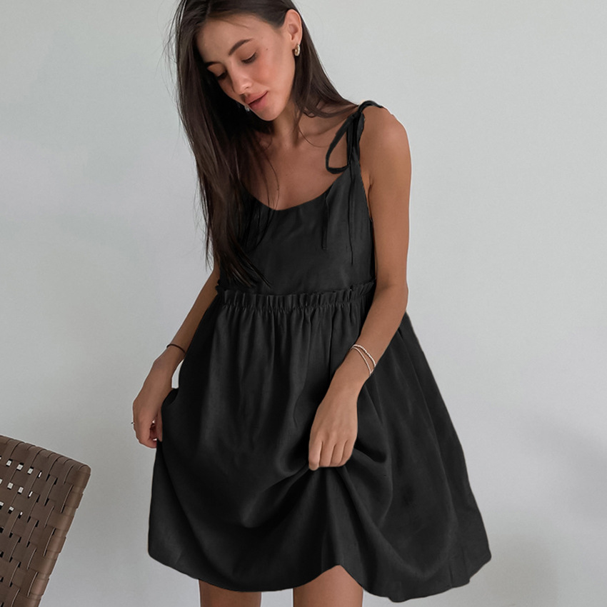 G5170 Summer new sexy hot girl suspender dress salt series holiday loose skirt