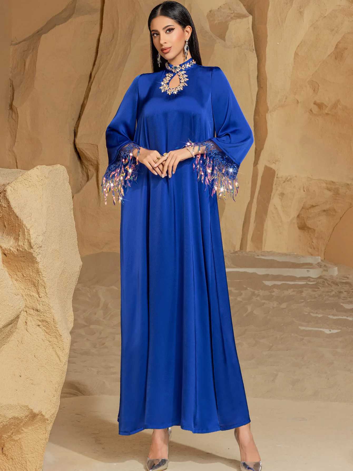 Luxury Diamond Evening Maxi Dresses for Abaya Dubai Formal Dress Elegant Women Gown Eid Djellaba Ka Femme Marocain Caftan X250514
