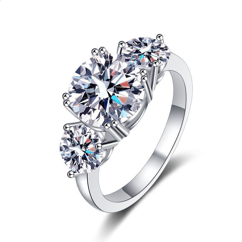 S925 Sterling Silver Ring womens ring plated with Sansheng stone ring straight