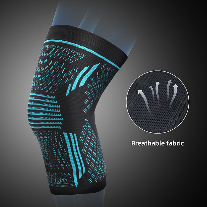 foursided elastic knee pads double corrugated silicone nonslip nylon knitted breathable outdoor cycling mountaineering sports protective gear