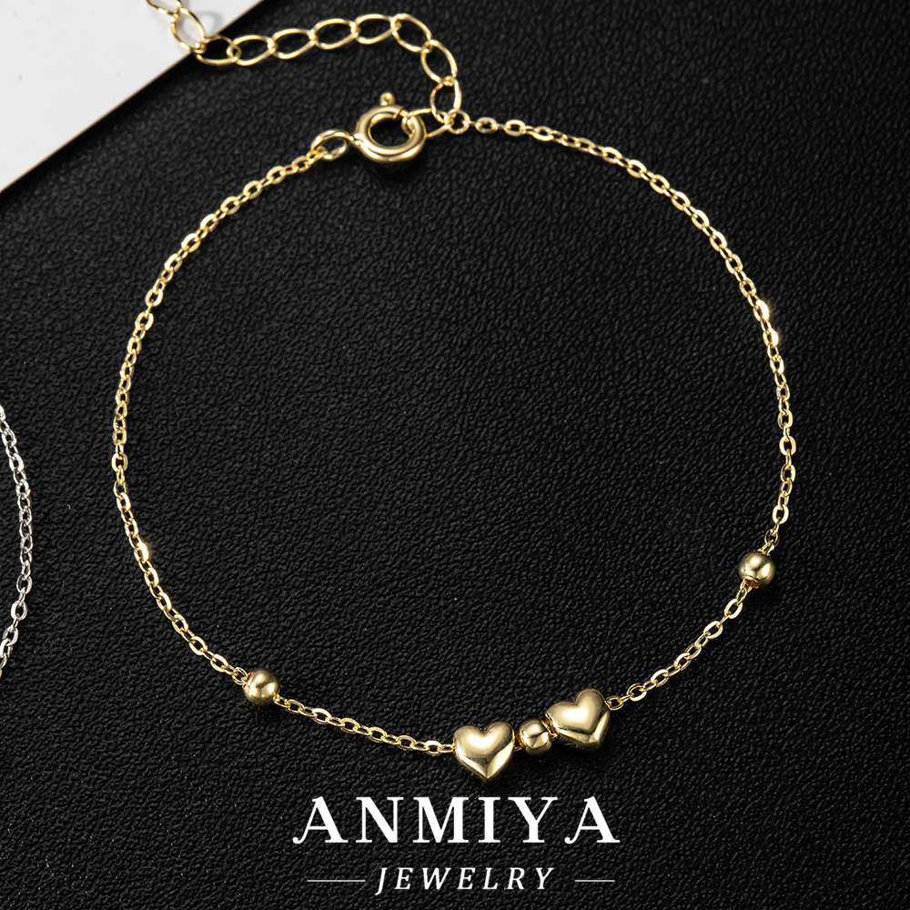 Valentine S925 Silver Jewelry Romantic Heart Bead Bracelet, Heart Shape Jewelry for Anniversaries