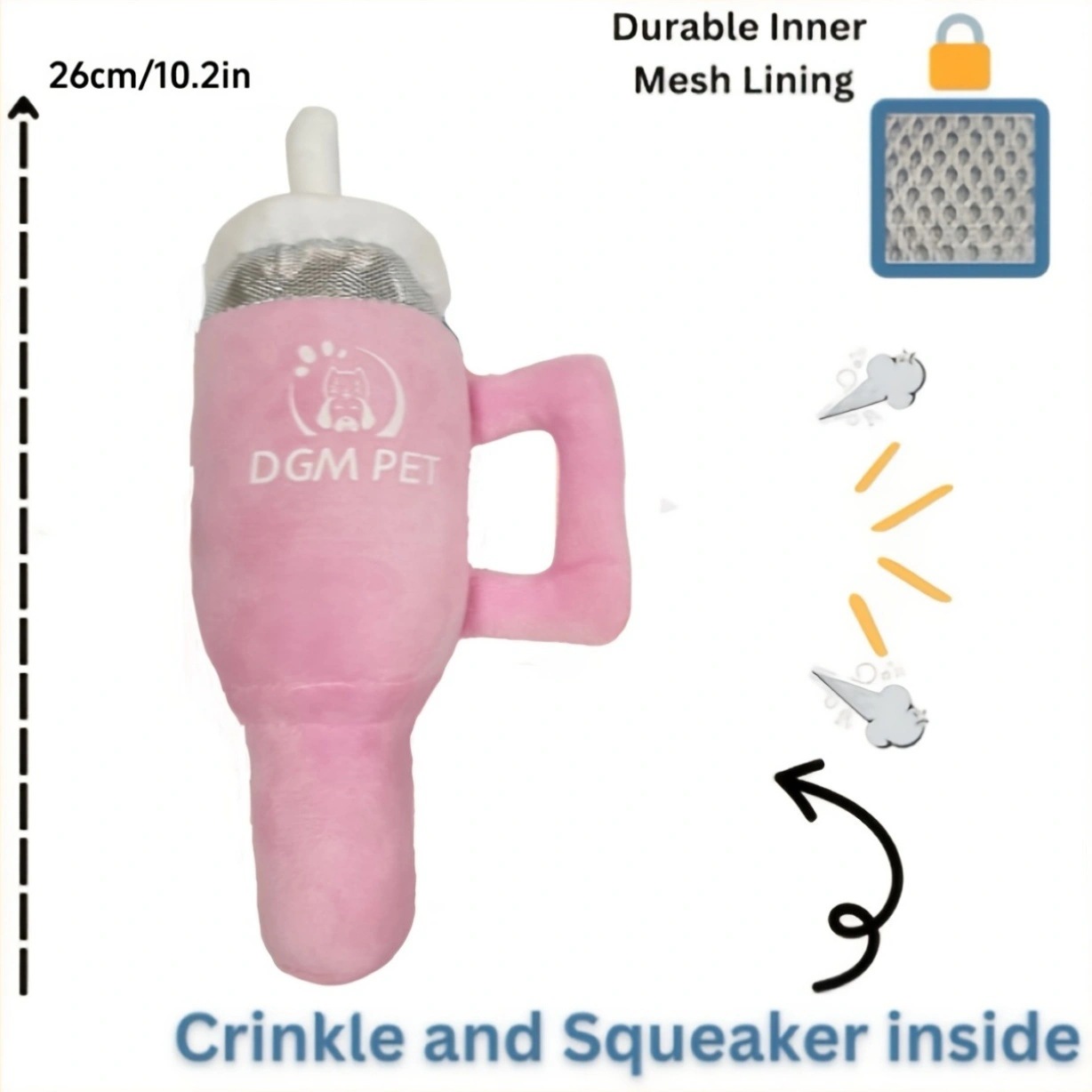 Dog Squeaky Plush Toys Interactive Water Cup, Bone, Handbag Dog Toy to Keep Them Busy Funny Toy for Small and Medium Breed Dogs, Cute Plush Toys E66
