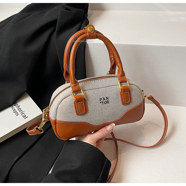 2025 Free Shipping Designer Bag Women's Handbag New Fashion Casual Linen Splicing Handheld Small Square Bag Crossbody Bag Mini Student Phone Bag 