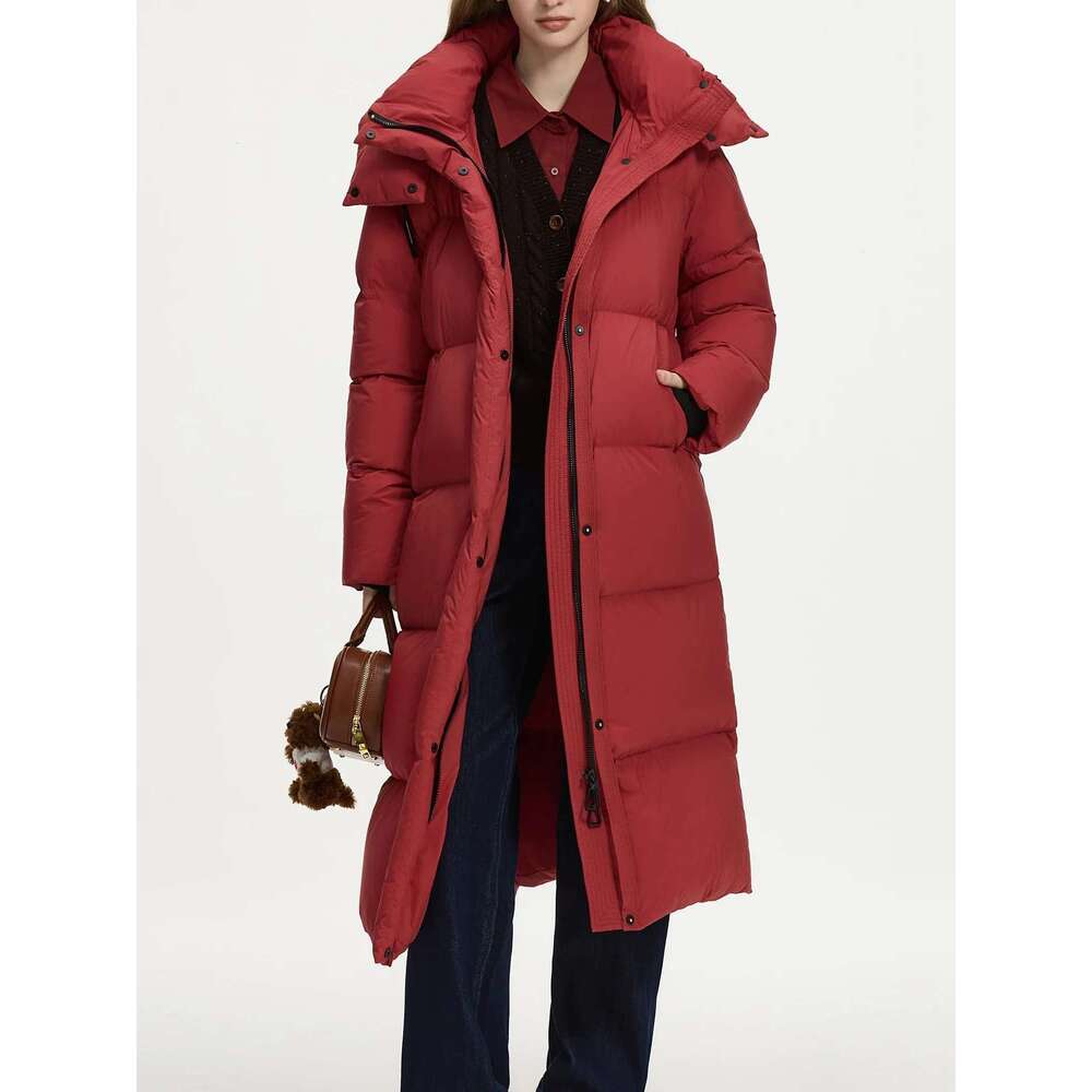 FSLE 251.2G Filling Amount Long Outdoor Warm Down 3 Colors Jacket For Women Winter 2024 New Versatile Chic Coat 24Fs14081
