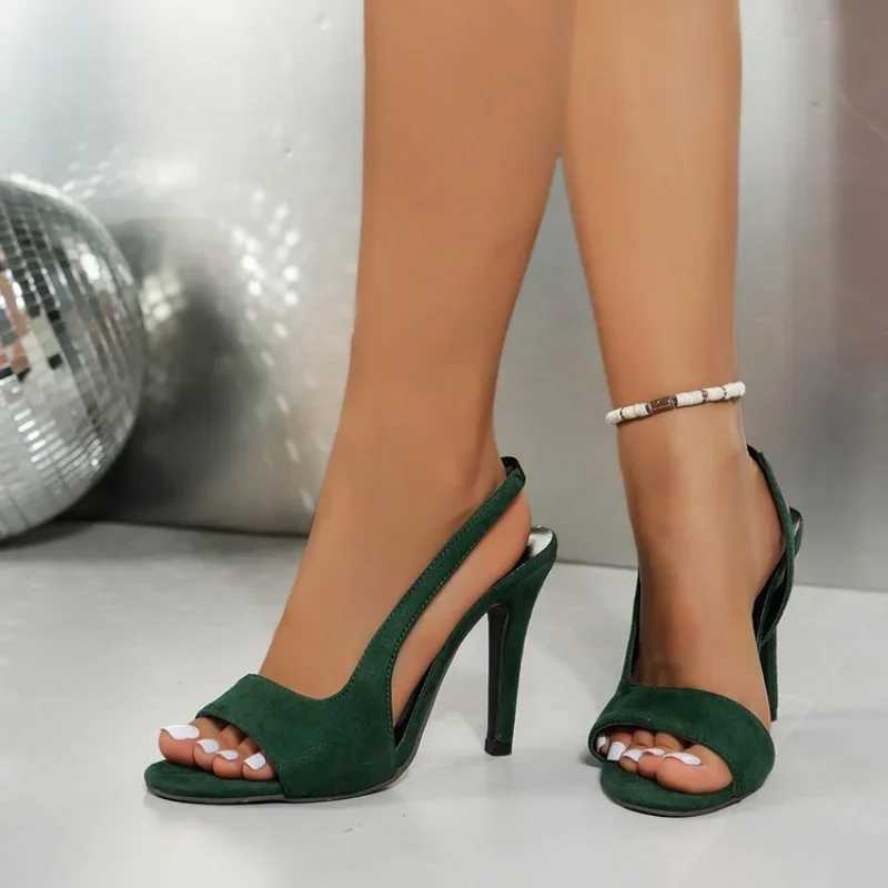 Women Sexy High Heels Buckle Straps Roman Sandals Pointed Toe Dress Party Shoes Summer Slippers Fashion Pumps Zapatillas Slides W250514