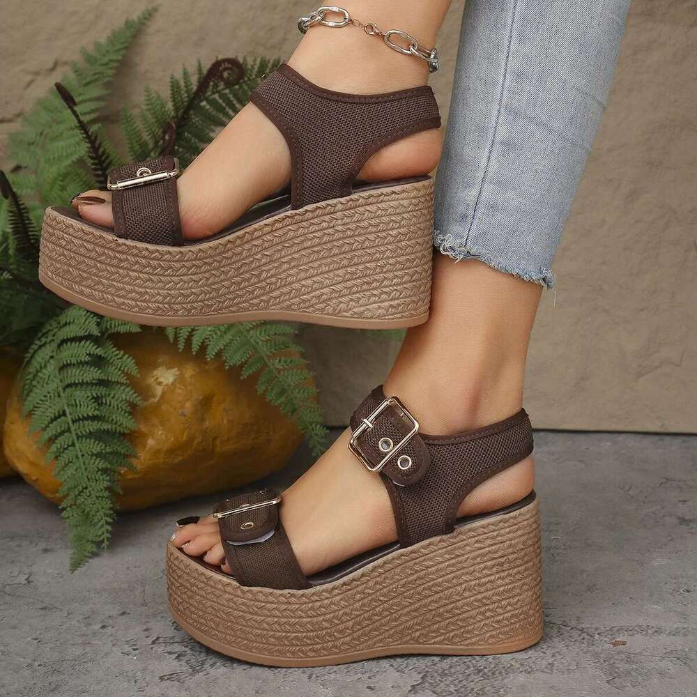 Summer High Shoes New Casual Platform Wedge Heel Women's Fashion Open Toe Rome Sandals Sandalias Mujer