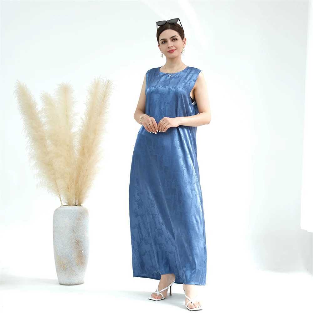 Inner Abaya for Women Plain Print Satin Slveless Muslim Long Dress Under Abayas Kimono Dubai Turkey Slip Dresses Ramadan Eid X250514