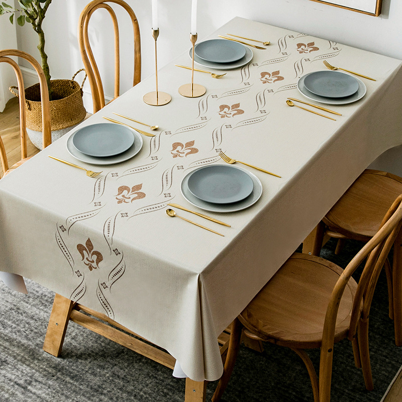 A0903 Nordic style tablecloth waterproof and scalding PVC coffee table mat rectangular household thickened tablecloth tablecloth washable and oil-proo