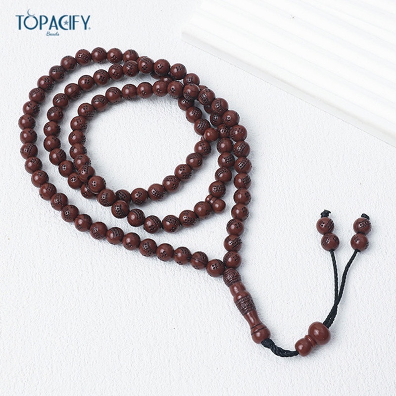 99 8mm imitation wooden Muslim Arabic bracelet beads, prayer beads