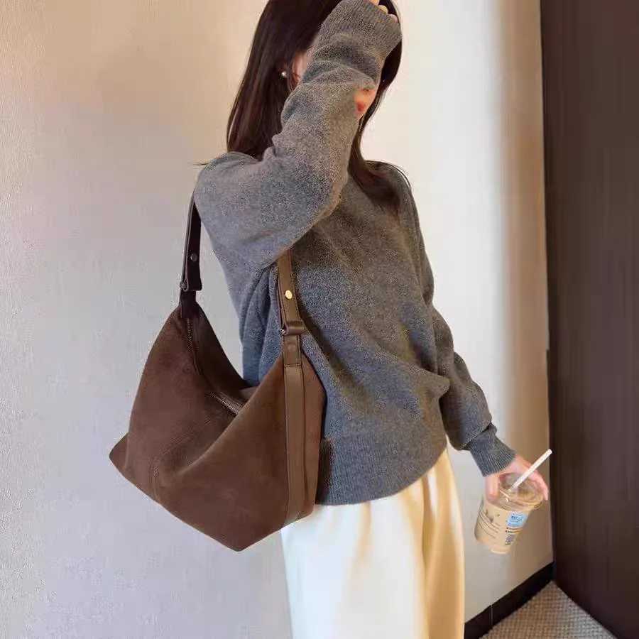 Miyagawa Matte Brown Wens 2024 New Autumn/Winter Underarm Tote Bag Single Shoder Crossbody Bags Z250514