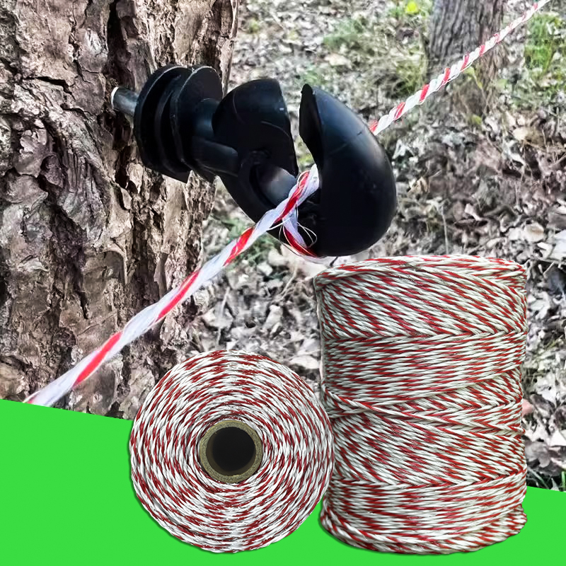 Electric Fence Polywire 1640 Feet/500 Meters 6 Stainless Steel Strands Portable Electric-Fence Rope for Reliable Conductivity and Rust Resistance