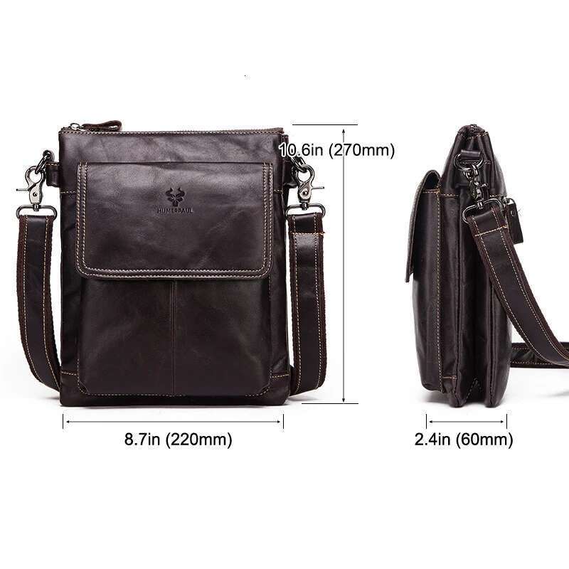 HUMERPAUL Brand Genuine Leather Men's Messenger Bag Business Shoulder Bags For Work High Quality Male Cowhide Handbag Bolso