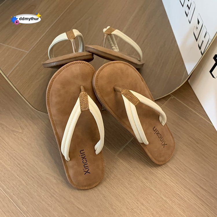Island vacation~Soft stepping on feces and touching character slipper girl 2024 summer Instagram beach casual breathable sandal trend ddmythur