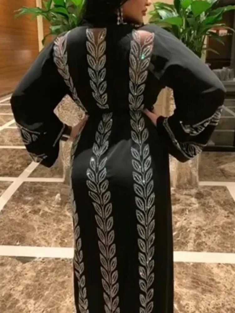 Dubai Women Hijab Abayas 2025 eid mubarak Long Slve Diamond Dress Ensemble Femme Musulmane 2 PCS Set Islamic Clothing Boubou X250514