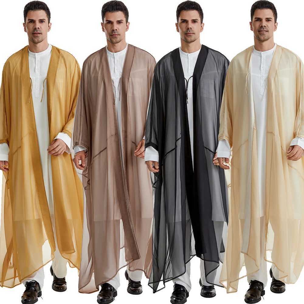 Eid Ramadan Men Robe Arabic Kaftan Muslim Dress Moroccan Caftan Ka Jubba Thobe Kimono Abayas Middle East Islamic Clothing X250514
