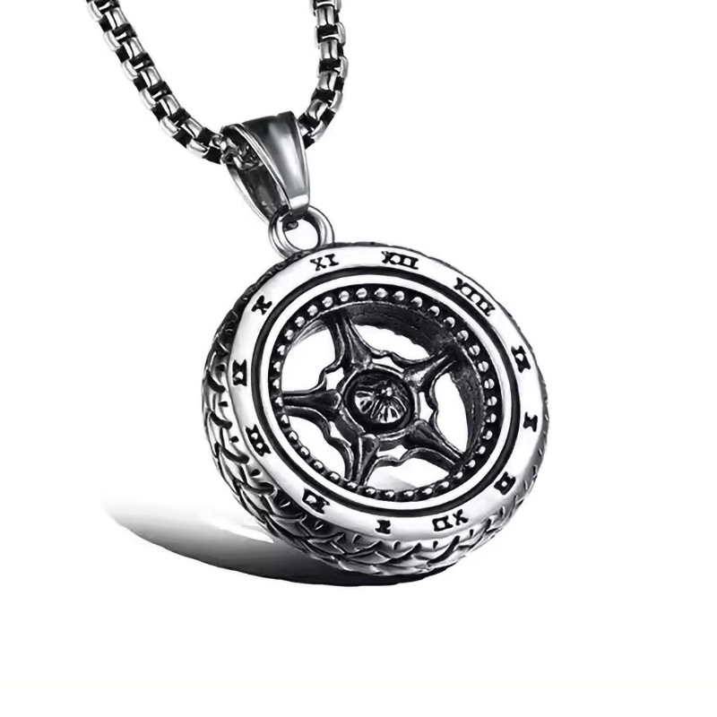60cm Hip hop style fashion outfit, light luxury trend, retro fashion, cool tire necklace, collarbone chain Tire Necklaces & Chains for Men/Women