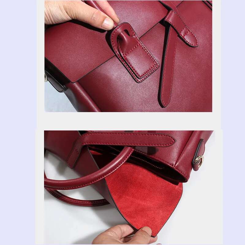 Genuine Leather Women Briefcase Business 14 Inch Laptop Handbags Female Crossbody Bag Ladies Computer Shoulder Messenger Bags
