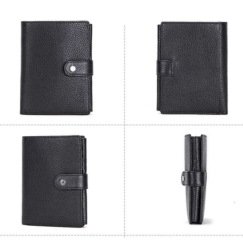 CONTACT'S High Quality Genuine Cow Leather Wallet Men Hasp Design Short Purse With Passport Photo Holder For Male Clutch Wallets