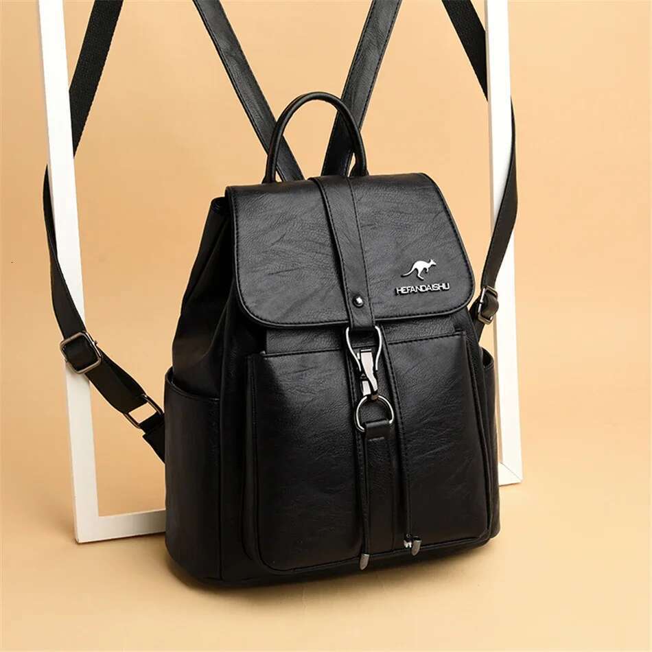 Bagpack Backpack Soft Leather Backpacks Teenage Girls Female School Shoulder Bags For Women 2024 Mochila Sac 250515