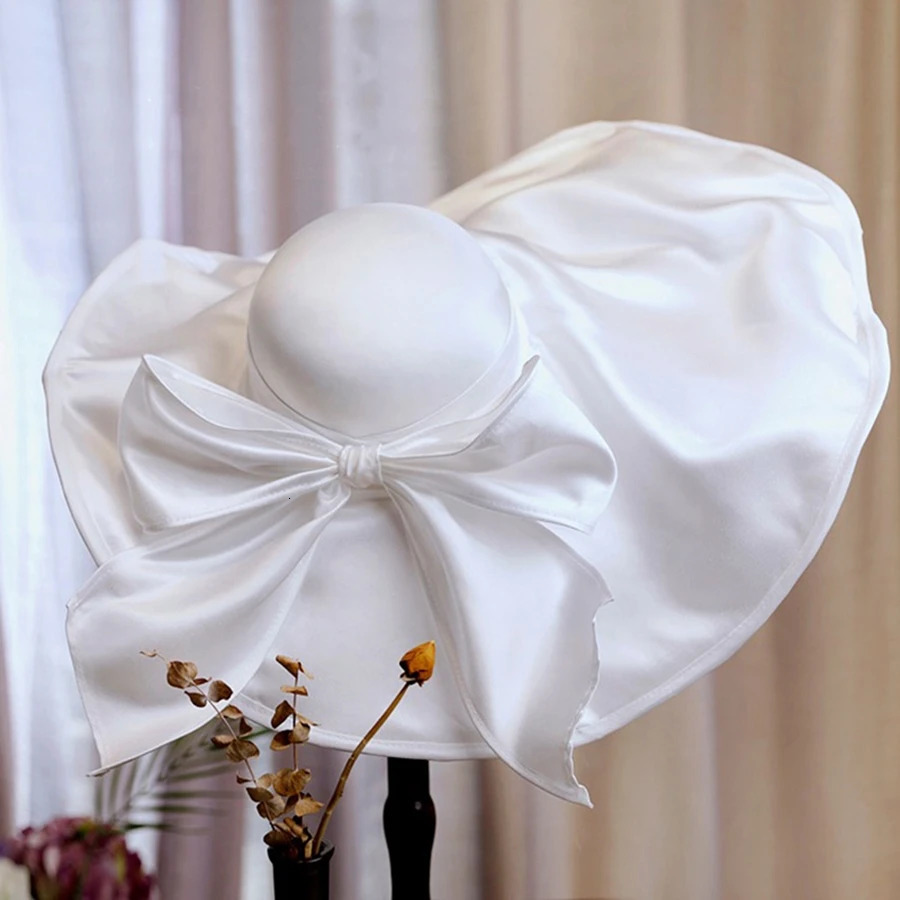 White Wedding Hats For Women Elegant Bride Hats In Stock Bridal Accessories Bride 250513